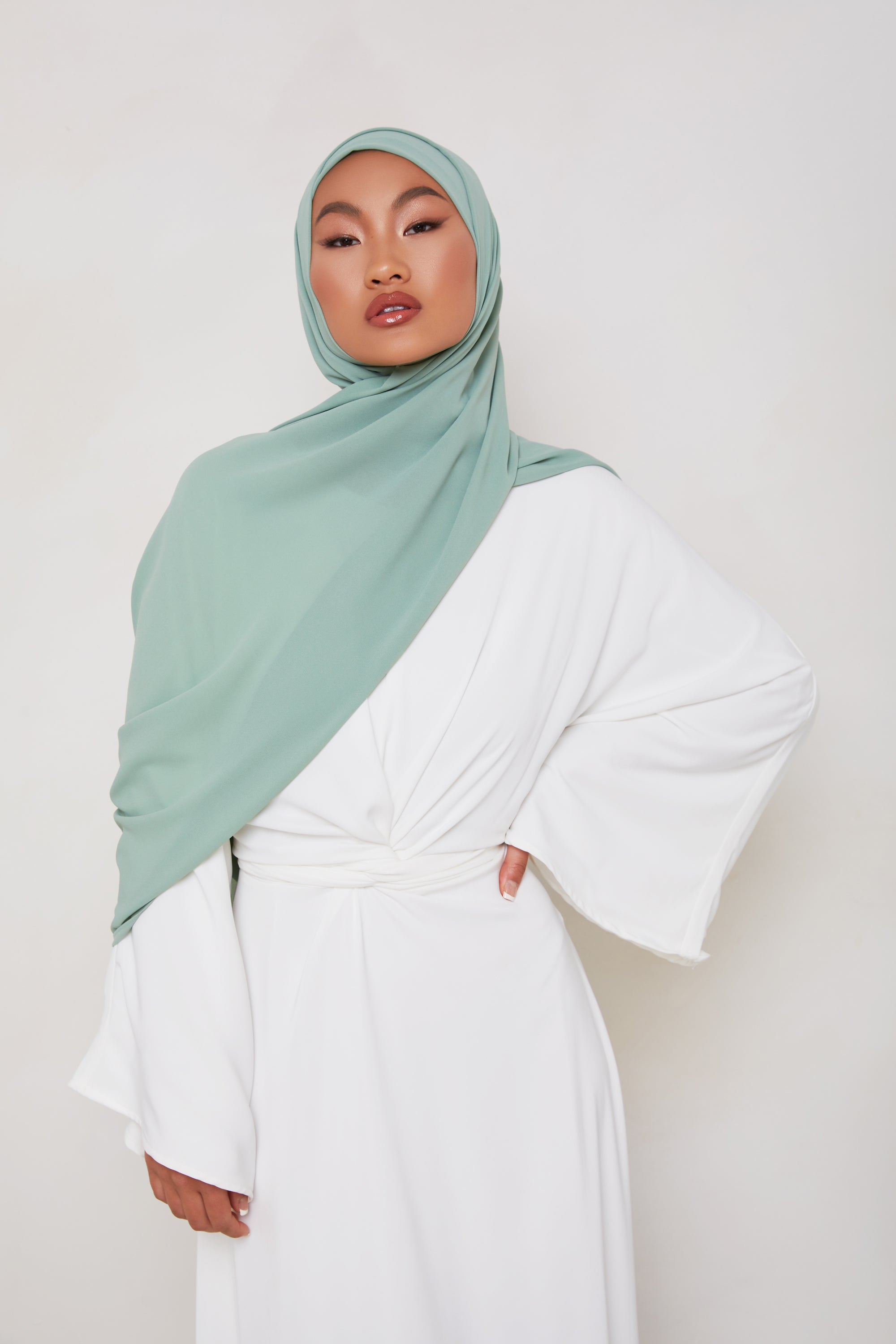 TEXTURE Classic Chiffon Hijab - Sea Salt Veiled Collection 