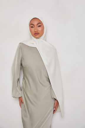TEXTURE Crepe Hijab - Ivory Dots Veiled Collection 