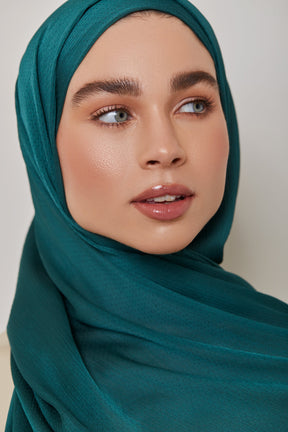 TEXTURE Crepe Hijab - Teal Dots Veiled Collection 
