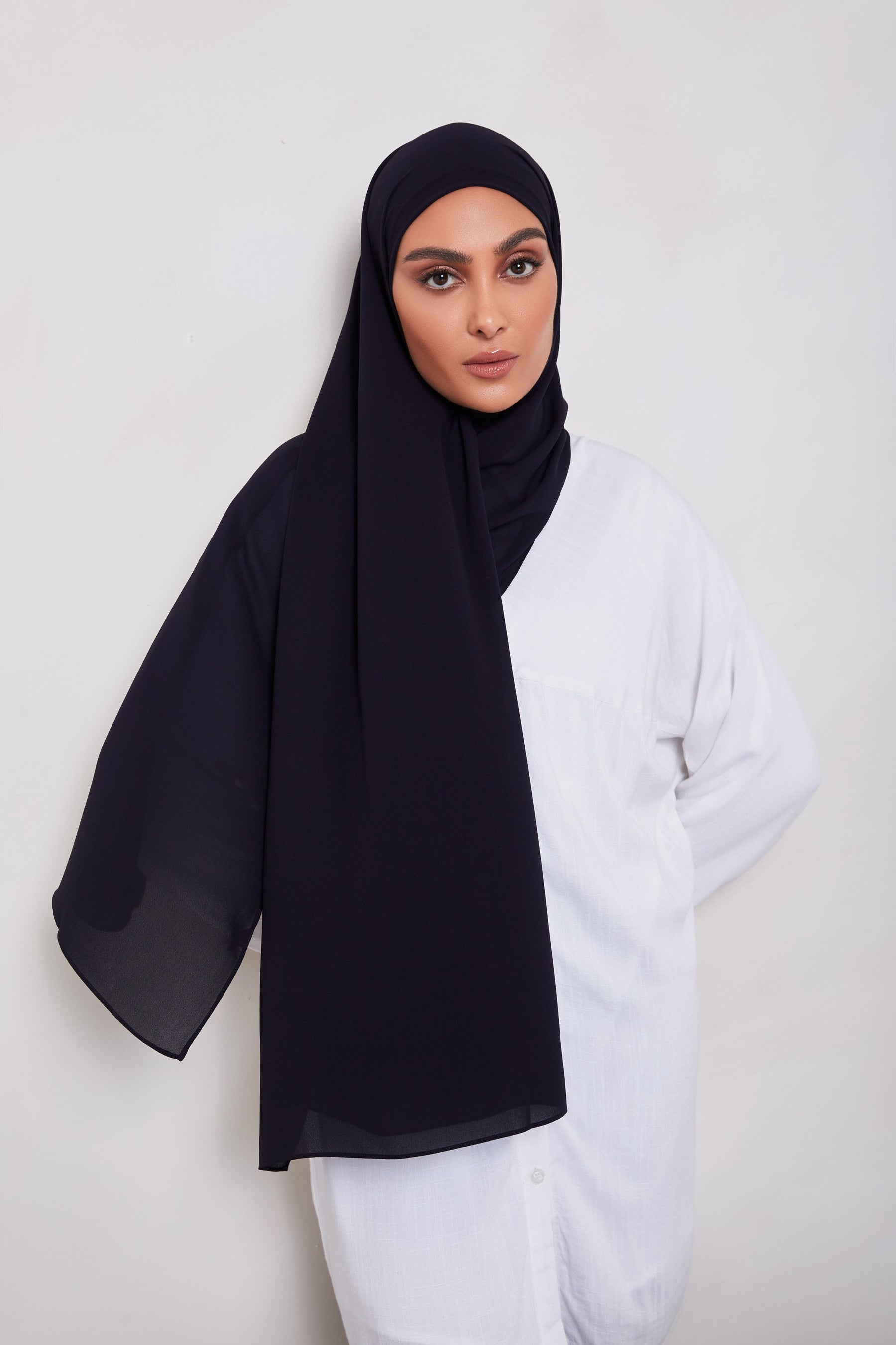 TEXTURE Everyday Chiffon Hijab - Better in Black Veiled Collection 