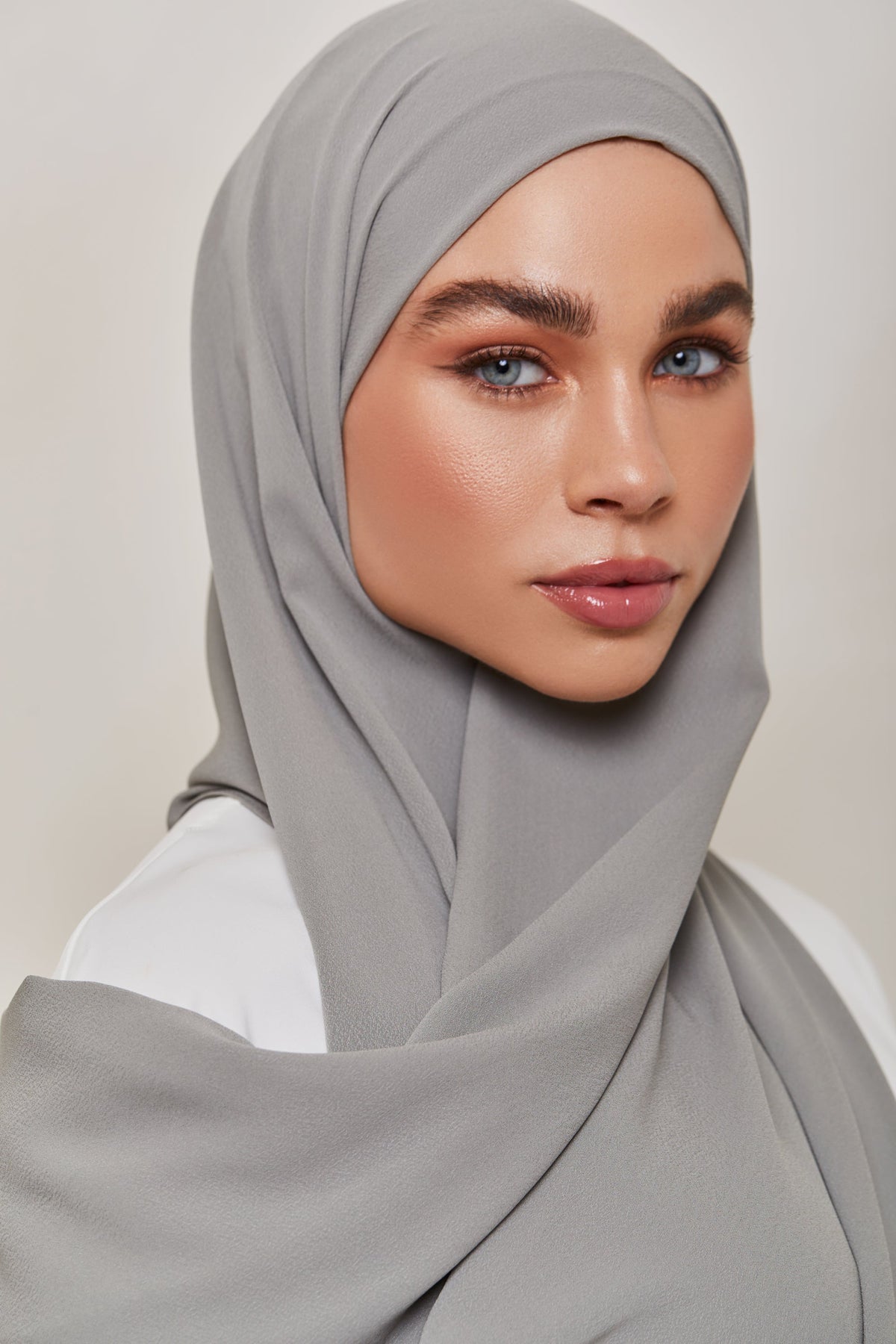 TEXTURE Everyday Chiffon Hijab - Elegant Grey Veiled Collection 