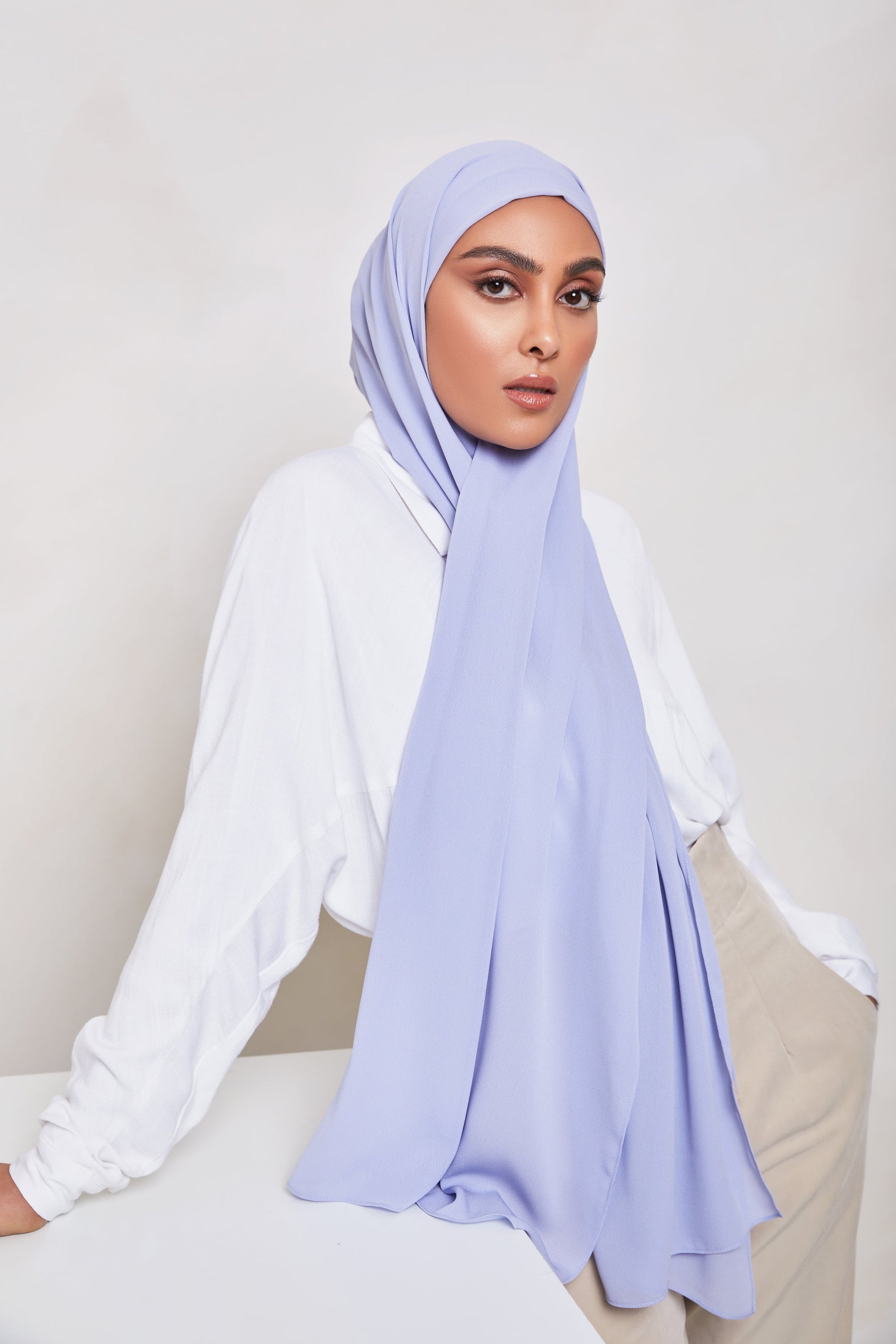 TEXTURE Everyday Chiffon Hijab - Something Blue Veiled Collection 
