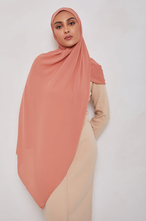 TEXTURE Everyday Chiffon Hijab - Summer Orange Veiled Collection 
