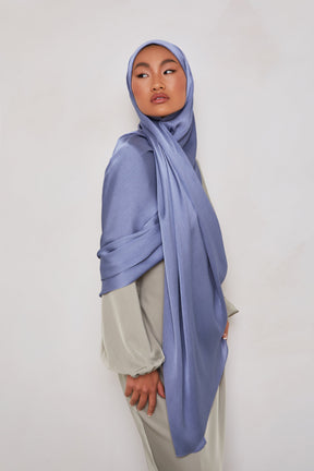 TEXTURE Satin Crepe Hijab - Denim Crepe Veiled Collection 