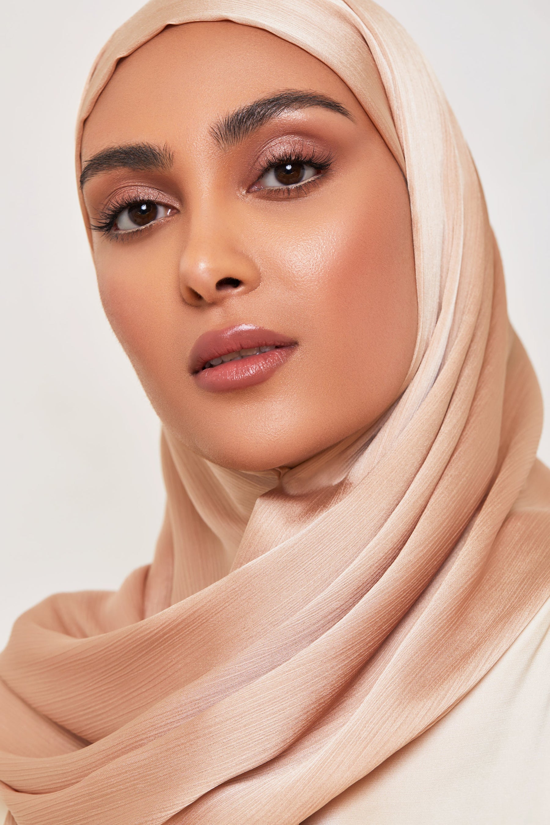 TEXTURE Satin Crepe Hijab - Ginger Crepe Veiled Collection 