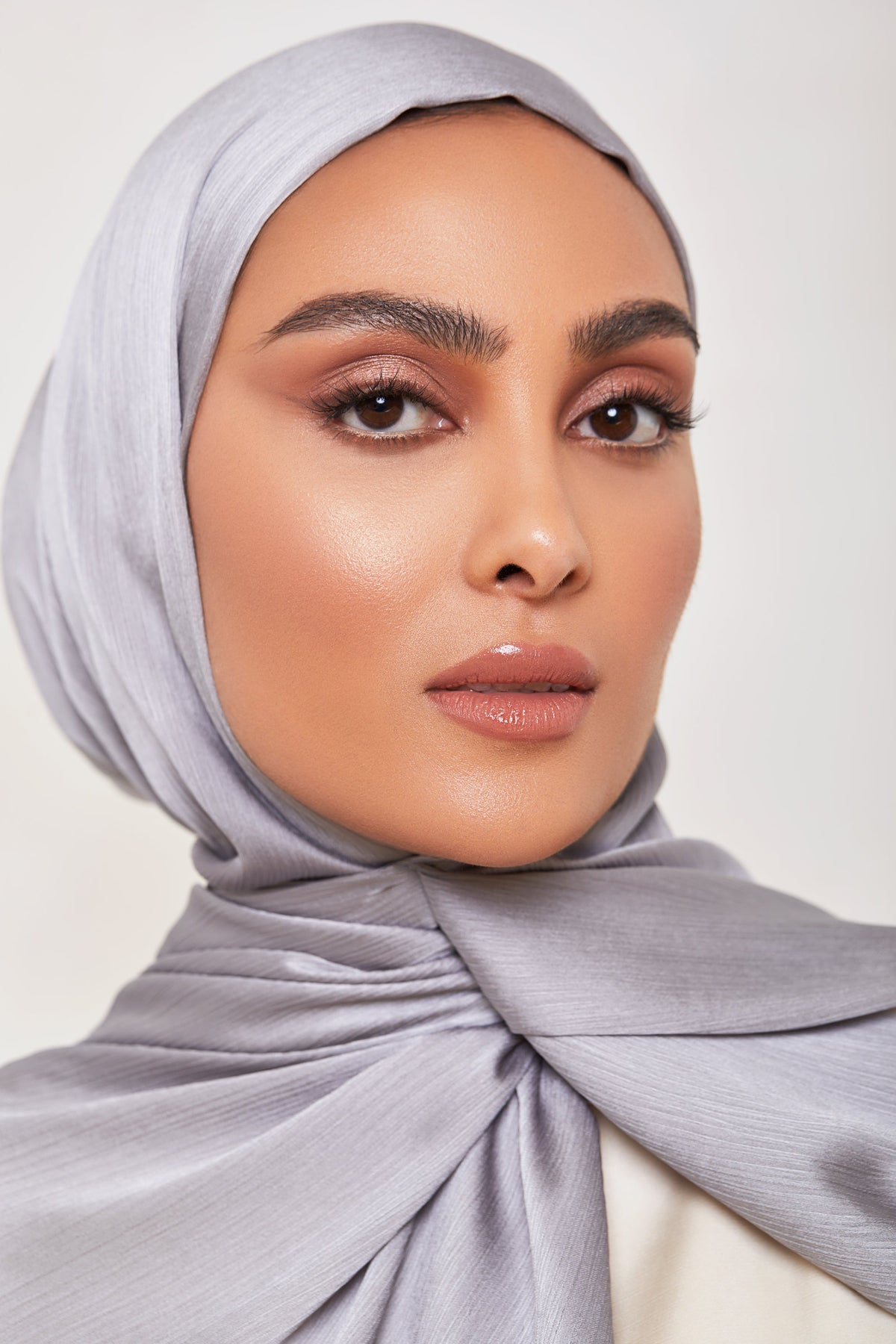 TEXTURE Satin Crepe Hijab - Steel Crepe Veiled Collection 
