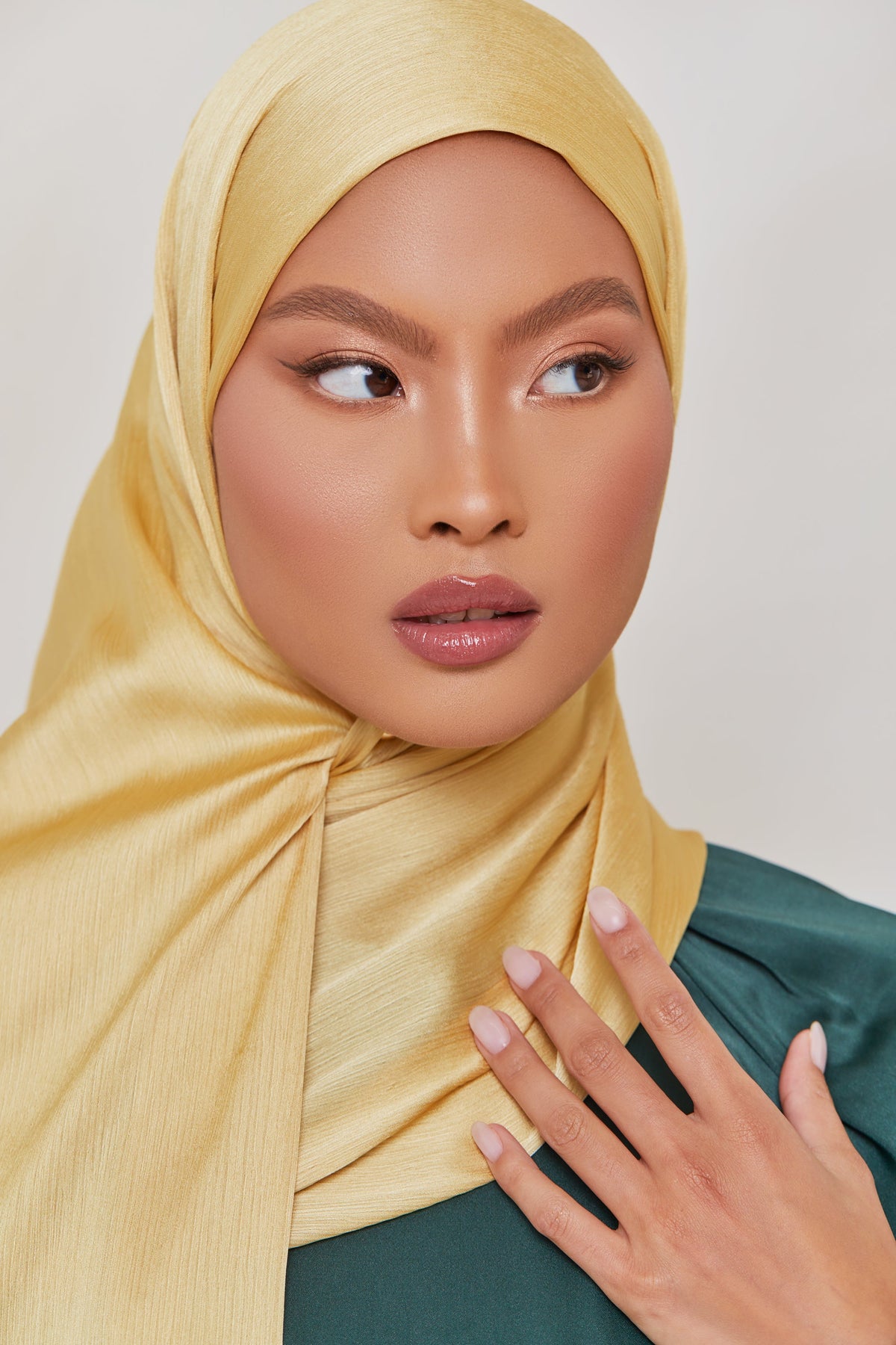 TEXTURE Satin Crepe Hijab - Sunlight Crepe Veiled Collection 