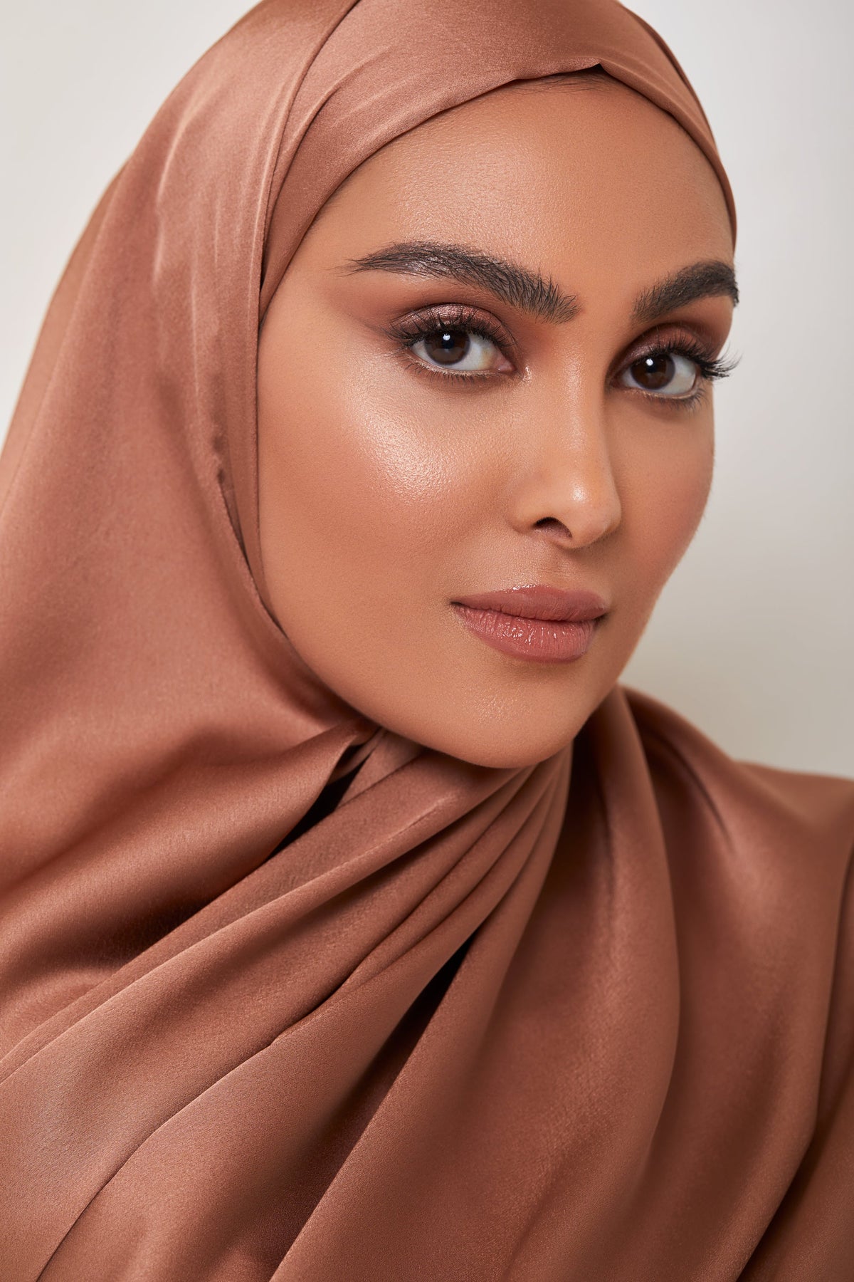 TEXTURE Satin Hijab - Earthy Veiled Collection 
