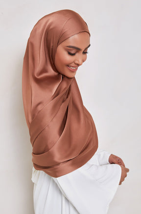 TEXTURE Satin Hijab - Earthy Veiled Collection 
