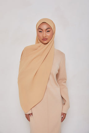 TEXTURE Twill Chiffon Hijab - Tanned Veiled Collection 