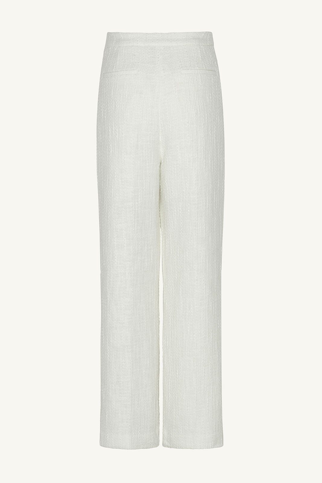 Theya Tweed Wide Leg Pants - Pearl