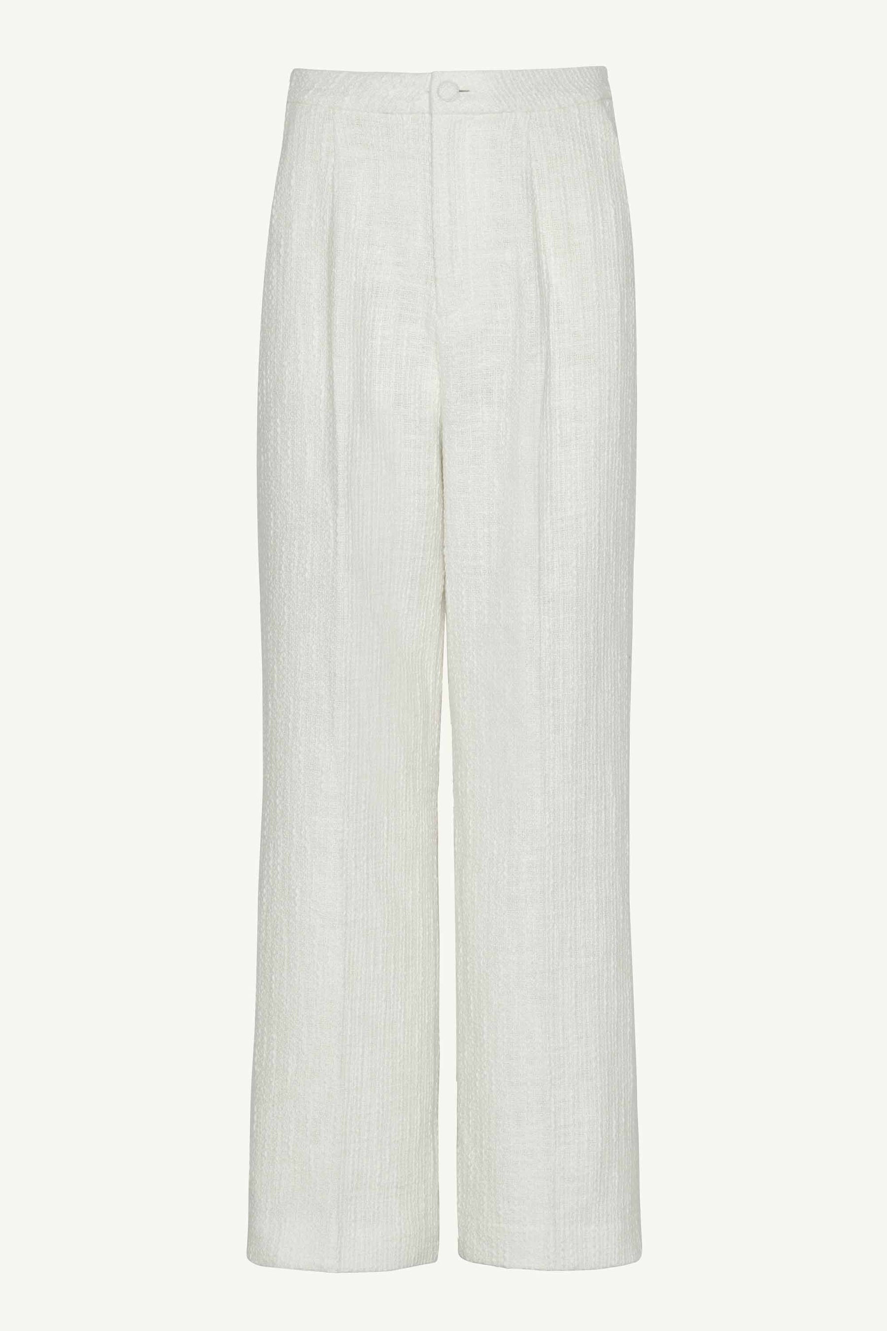Theya Tweed Wide Leg Pants - Pearl Clothing Veiled 