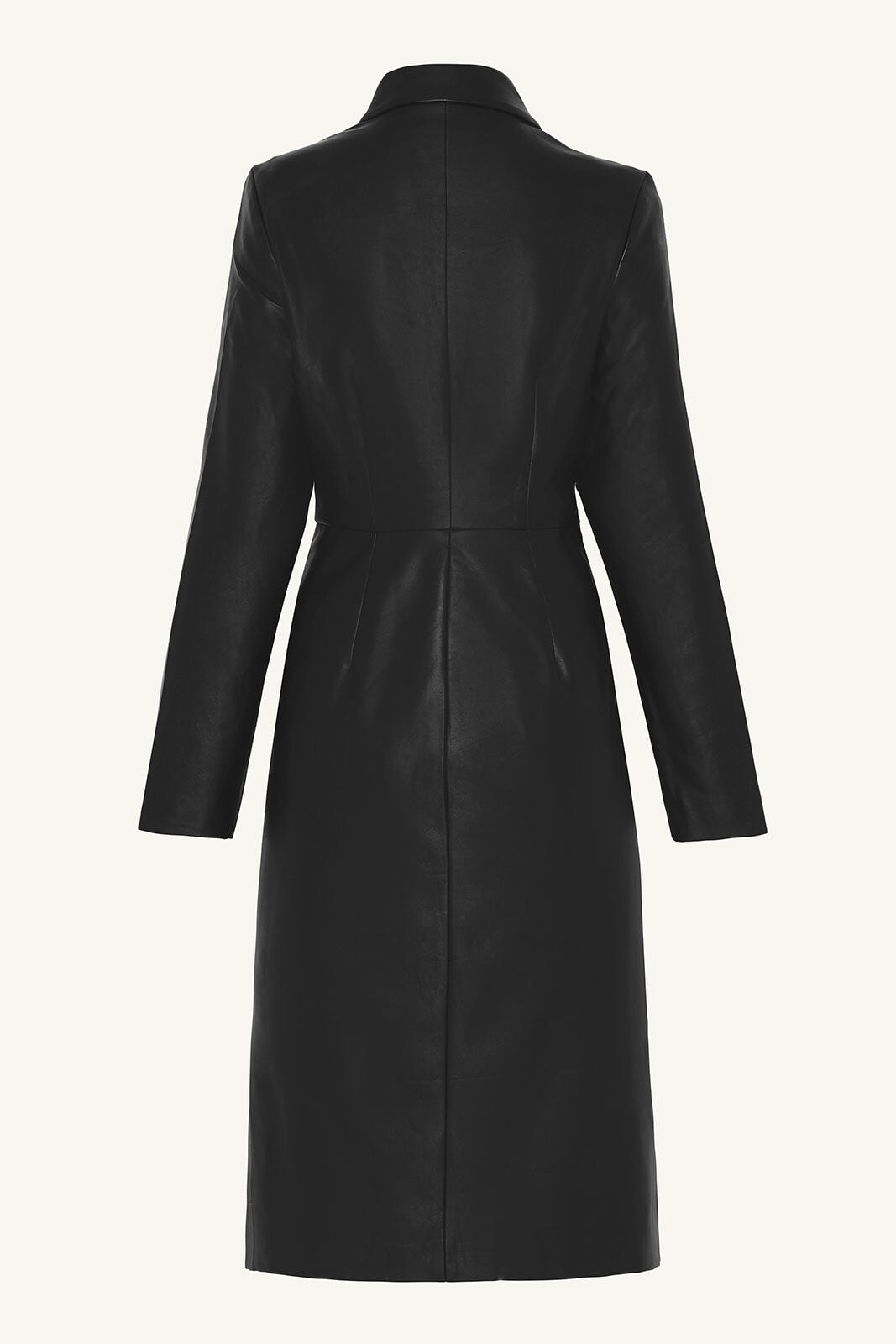 Vegan Leather Midi Jacket - Black Clothing Veiled 