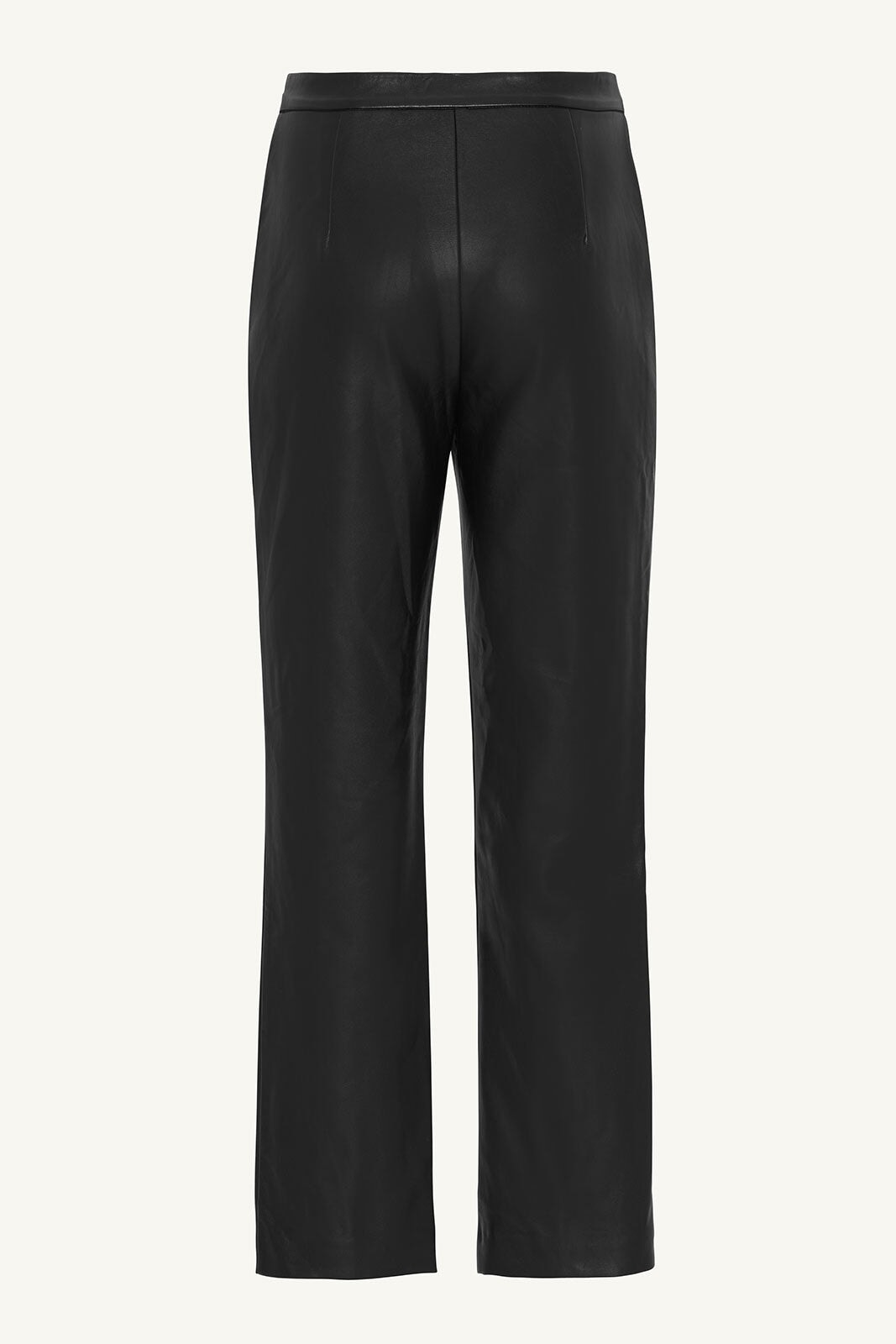 Vegan Leather Straight Leg Trousers - Black Clothing Veiled 