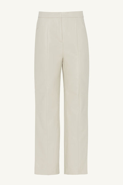 Cream hot sale leather trousers