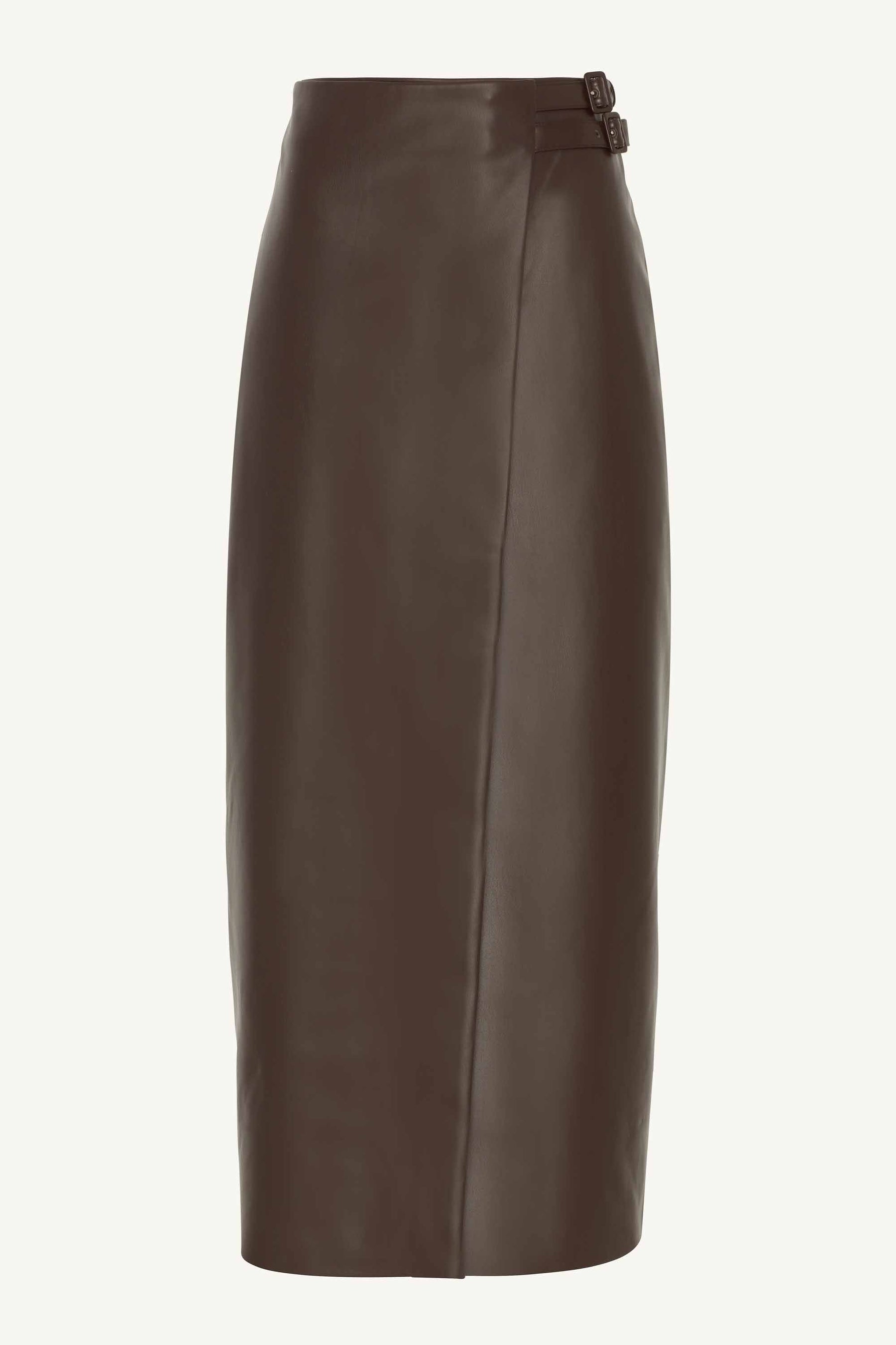 Vegan Leather Wrap Maxi Skirt - Java Clothing Veiled 