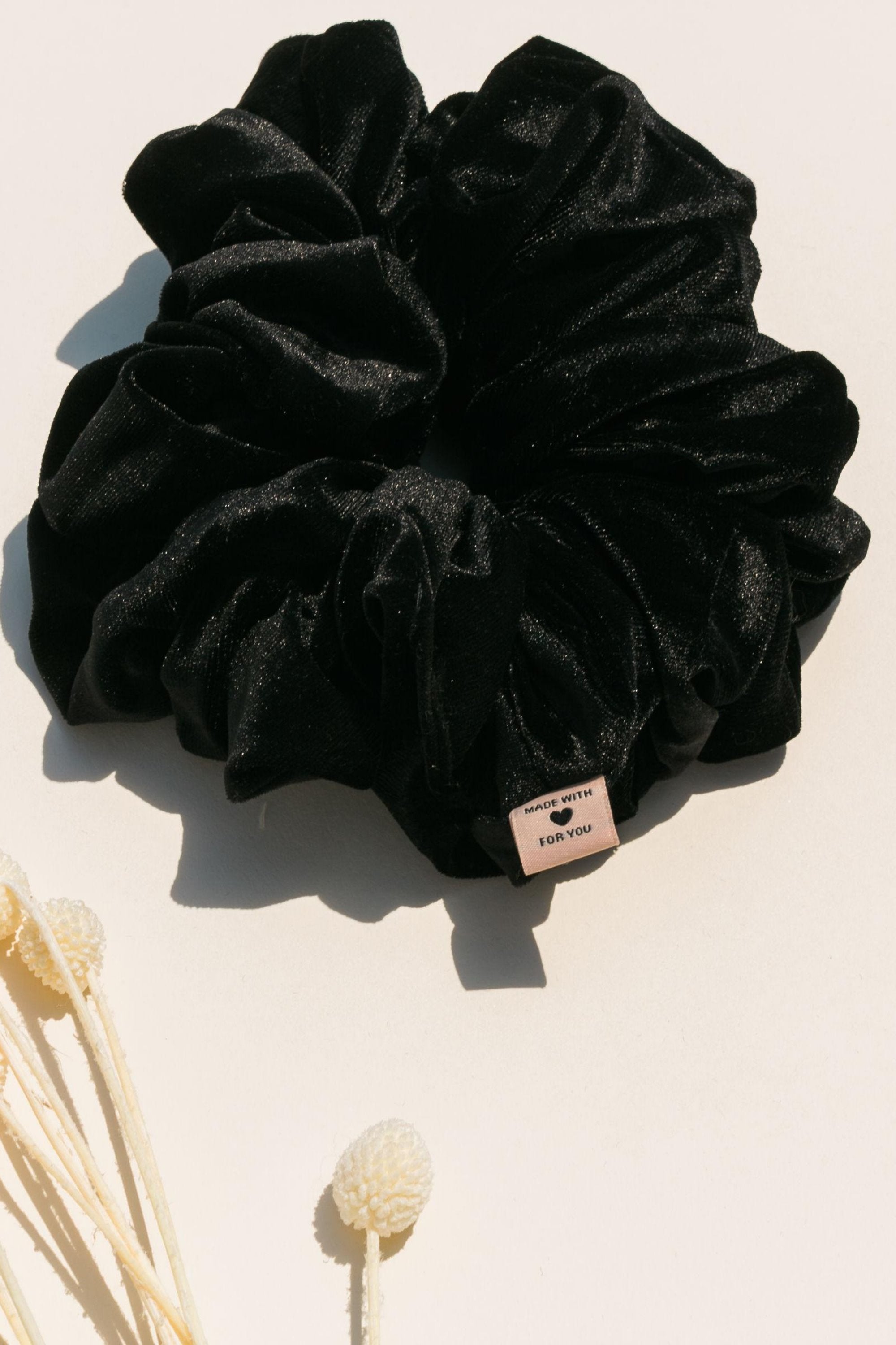 Velvet Volume Scrunchie - Black Veiled Collection 