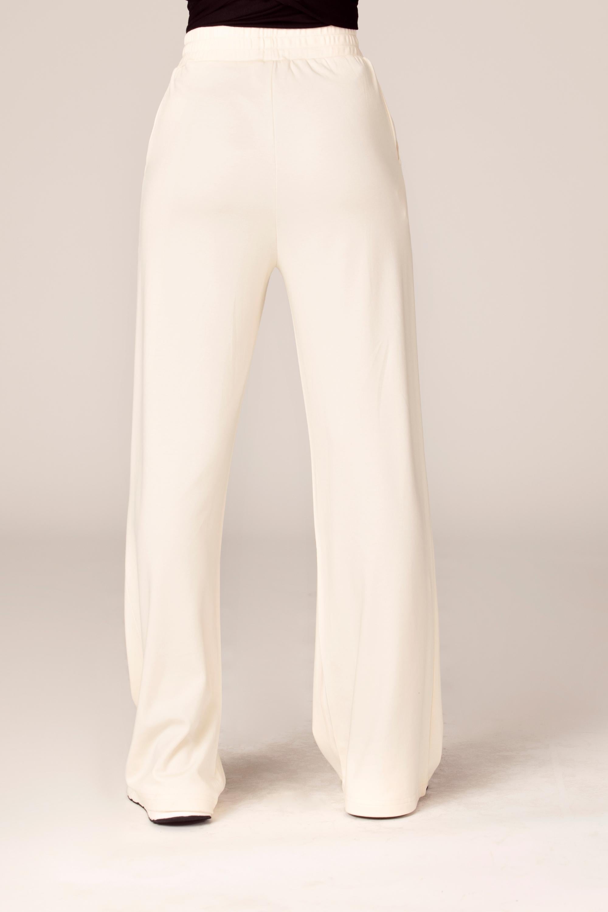 White Wide-Leg Lounge Pants by Margaret Howell on Sale