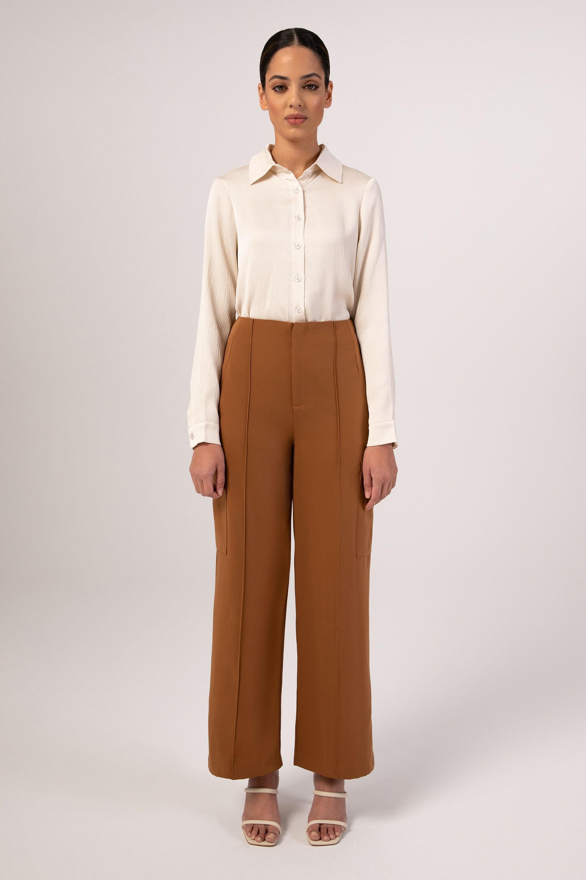 Wide leg cargo clearance trousers