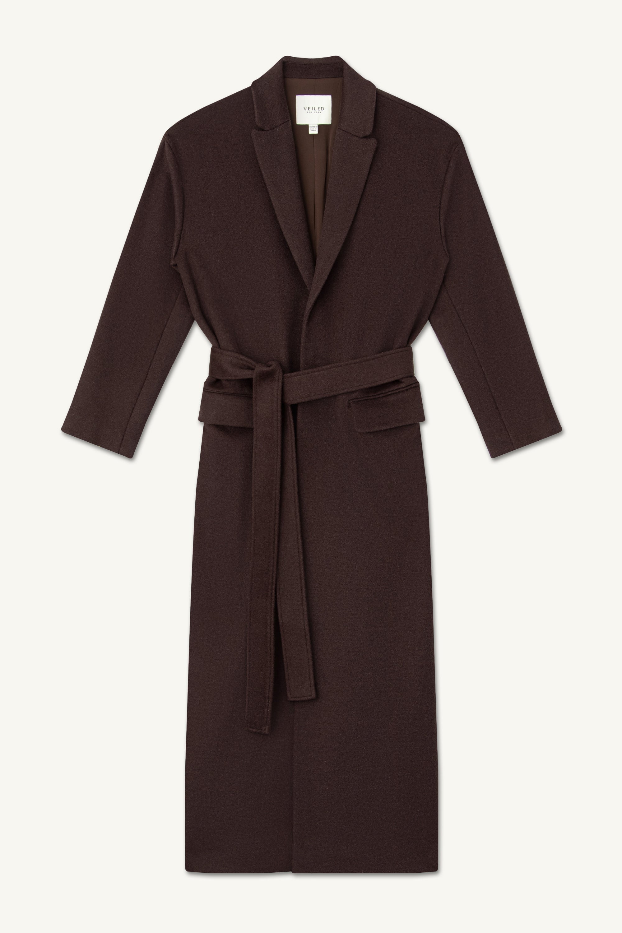 Wool Belted Maxi Coat - Java