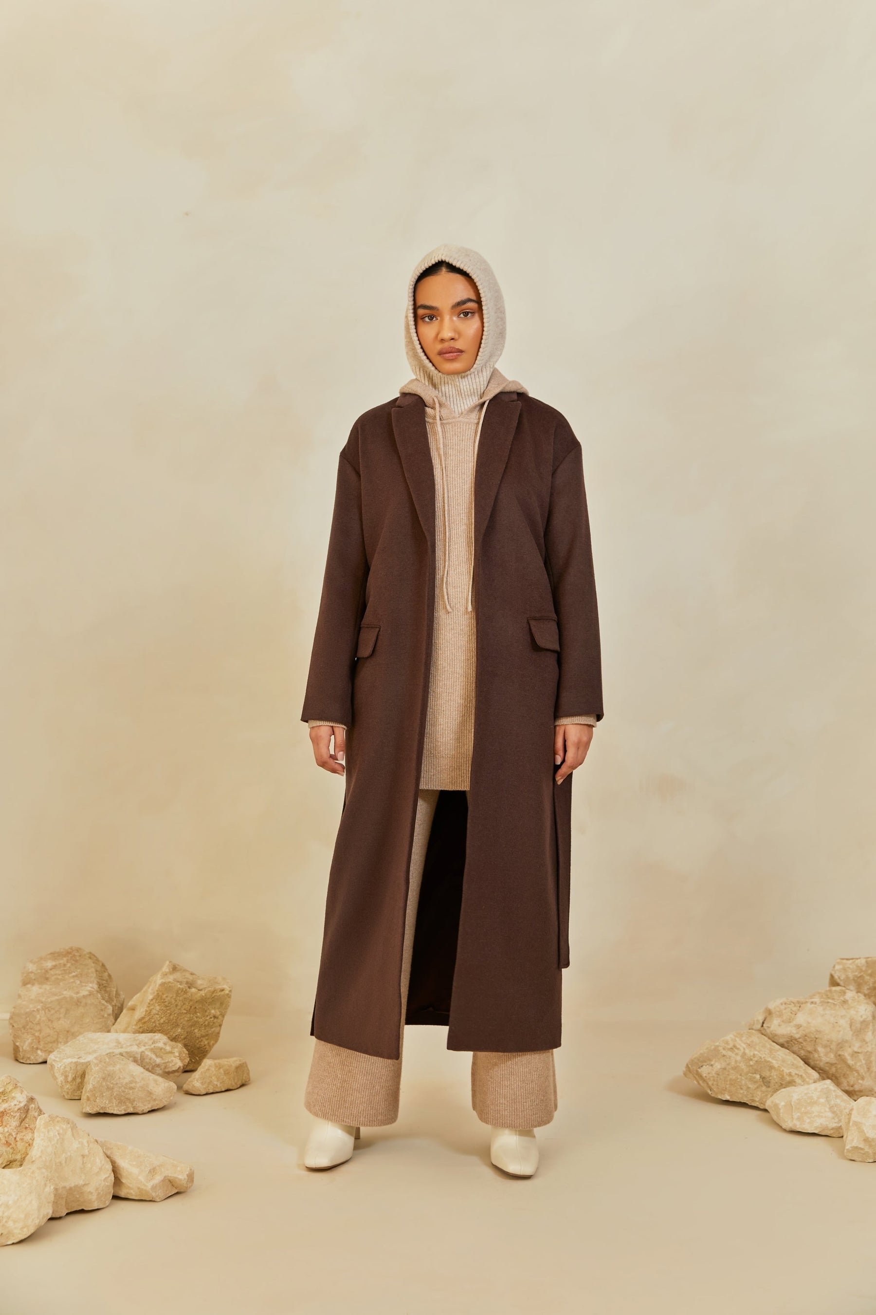 Maxi Hooded Wool Coat Cloak 100% Wool Maxi Wool Cape Hooded -  UK