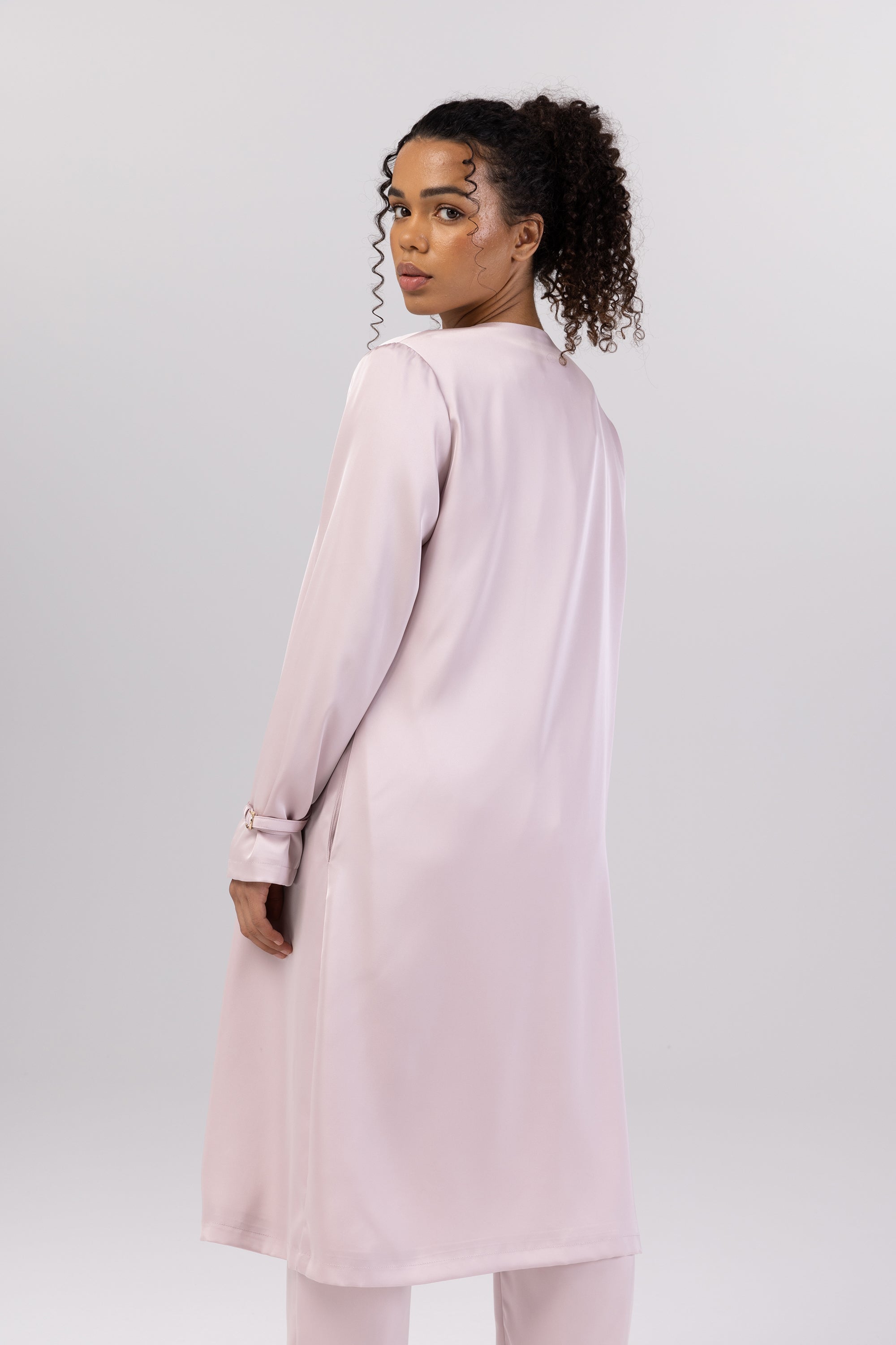 Pink shop satin duster